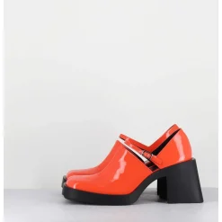 90S Mary-Jane En Cuir Vernis Orange - Kim Orange Patent