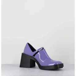 90S Mary-Jane En Cuir Vernis Lilas - Kim Lilac Patent