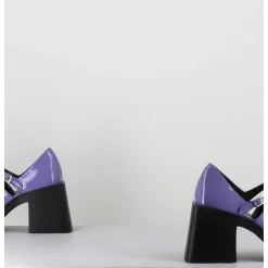 90S Mary-Jane En Cuir Vernis Lilas - Kim Lilac Patent