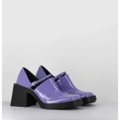 90S Mary-Jane En Cuir Vernis Lilas - Kim Lilac Patent