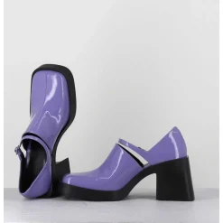 90S Mary-Jane En Cuir Vernis Lilas - Kim Lilac Patent