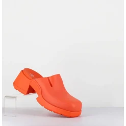 90S Orange Rubber Clogs - Blissa Orange Mules