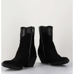 Saantiags En Daim Noir & Etoile Rouge - 3804 Roveschio Nero