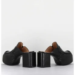 Sabot A Plateforme En Cuir Noir - 1Gs448 Naplak Nero
