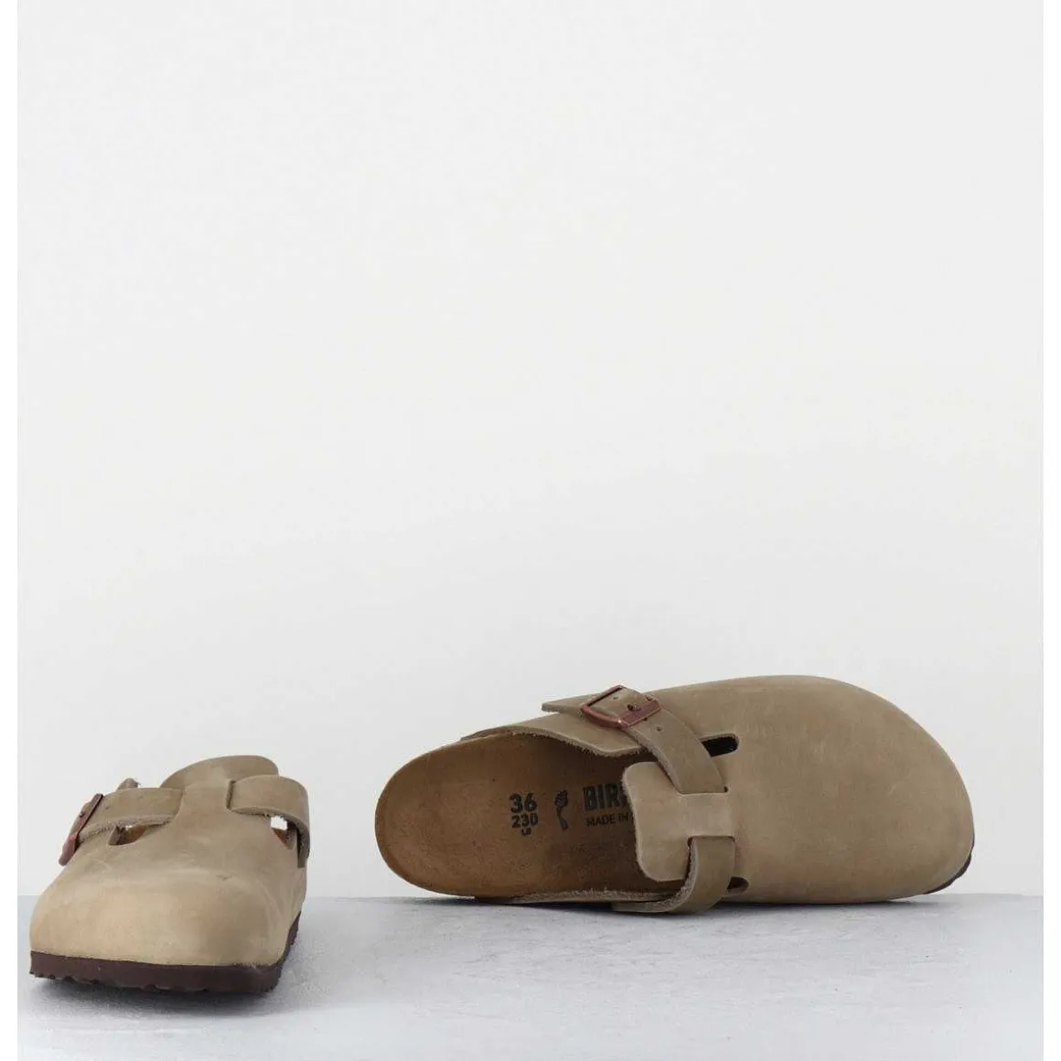Sabot Boston Cuir Tabacco Brown