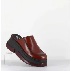 Sabots Compensees 90S Cuir Marron & Bubble Rubber - Brietta Brown Mules