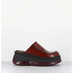 Sabots Compensees 90S Cuir Marron & Bubble Rubber - Brietta Brown Mules