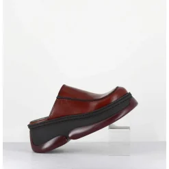 Sabots Compensees 90S Cuir Marron & Bubble Rubber - Brietta Brown Mules