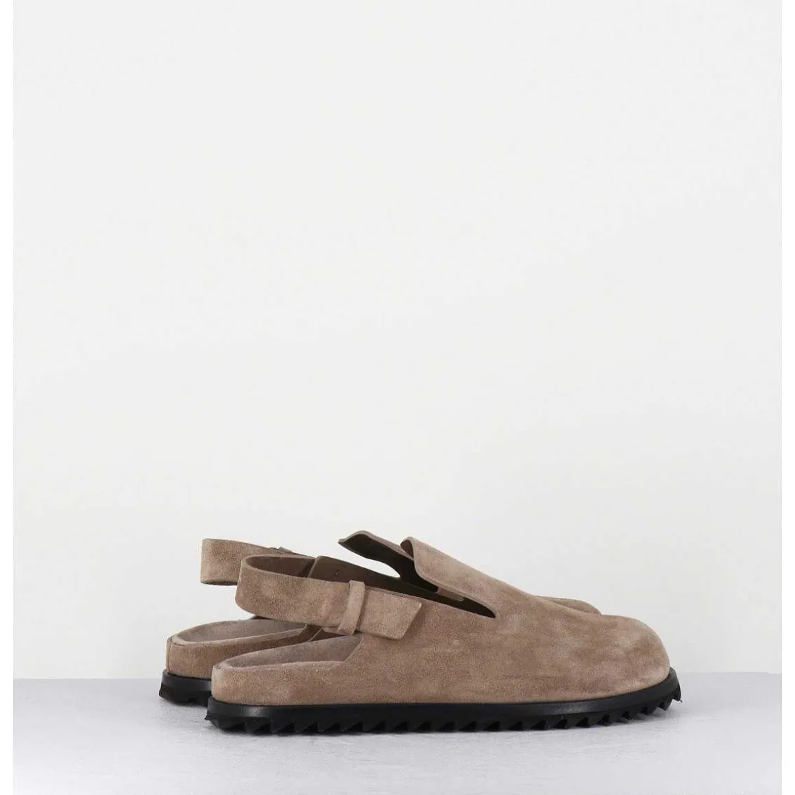 Sabots Epure Daim Taupe & Bride Arriere - Pelagie008 Flint
