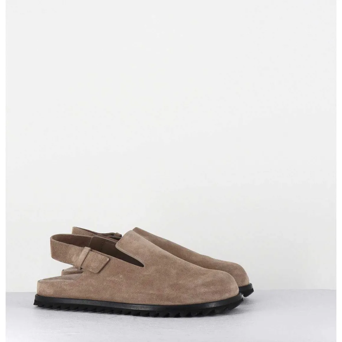 Sabots Epure Daim Taupe & Bride Arriere - Pelagie008 Flint