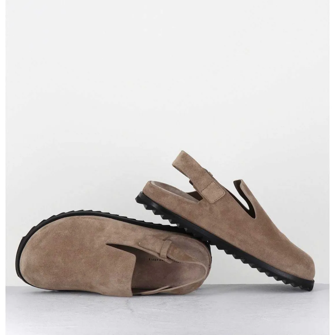 Sabots Epure Daim Taupe & Bride Arriere - Pelagie008 Flint