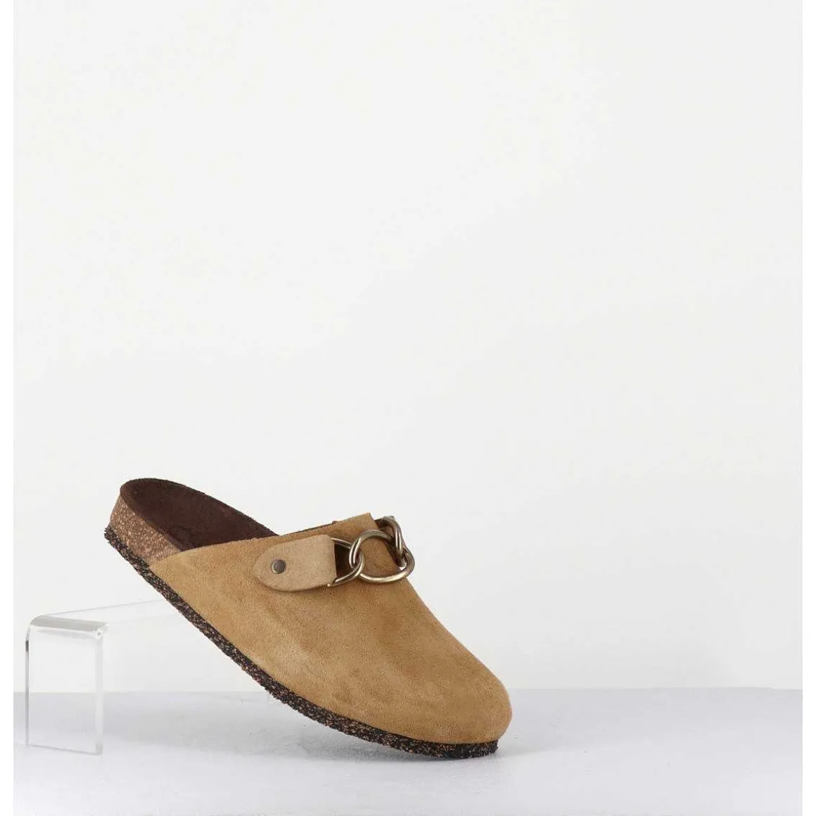 Sabots Plats Daim Camel & Mors Bronze - 164 Morcetti Tan