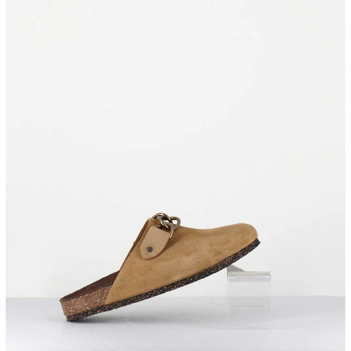 Sabots Plats Daim Camel & Mors Bronze - 164 Morcetti Tan