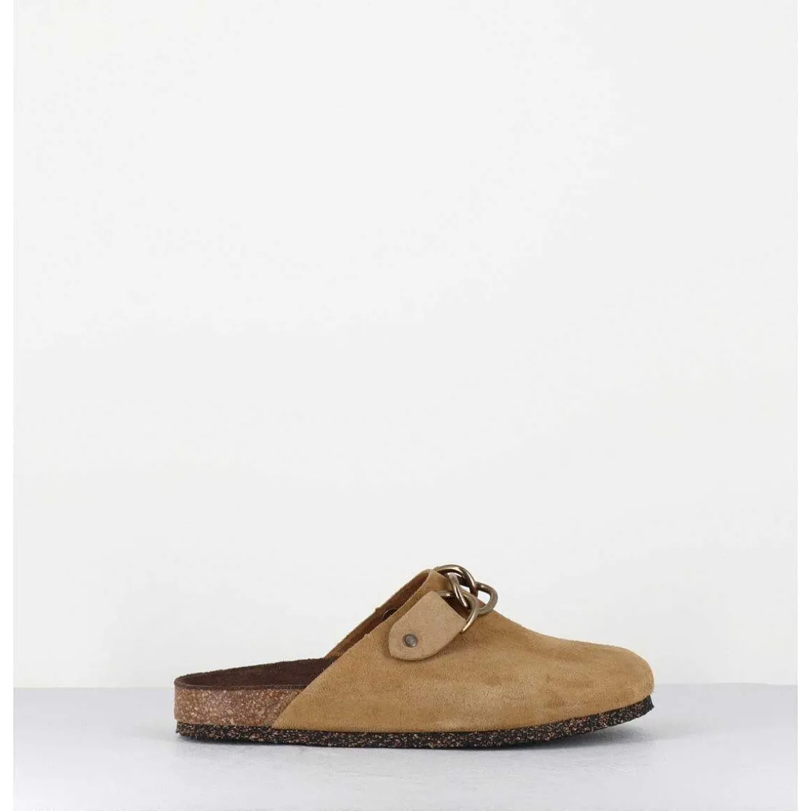 Sabots Plats Daim Camel & Mors Bronze - 164 Morcetti Tan