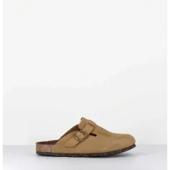 Sabots Plats En Daim Camel - 230 Pluri Daim