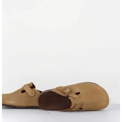 Sabots Plats En Daim Camel - 230 Pluri Daim