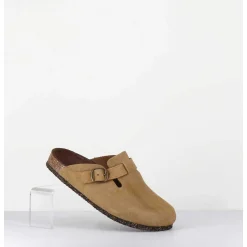 Sabots Plats En Daim Camel - 230 Pluri Daim