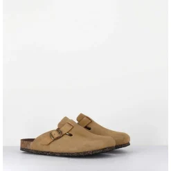 Sabots Plats En Daim Camel - 230 Pluri Daim