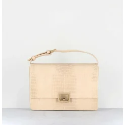 Sac En Cuir Imprime Croco Creme - M93 Cocco Rosa