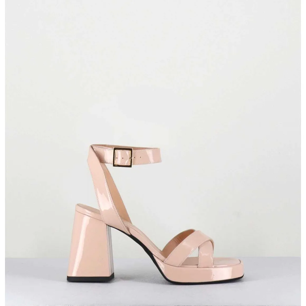 Sandales A Plateforme Cuir Vernis Nude - Sunny Vernice Nude