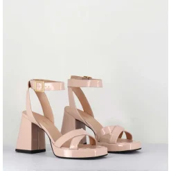 Sandales A Plateforme Cuir Vernis Nude - Sunny Vernice Nude