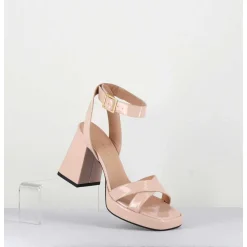 Sandales A Plateforme Cuir Vernis Nude - Sunny Vernice Nude