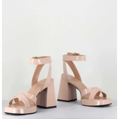 Sandales A Plateforme Cuir Vernis Nude - Sunny Vernice Nude