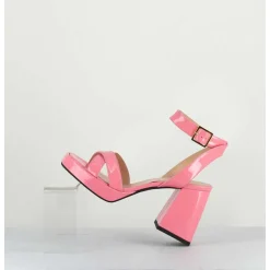 Sandales A Plateforme Cuir Vernis Rose - Sunny Vernice Pink