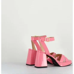 Sandales A Plateforme Cuir Vernis Rose - Sunny Vernice Pink