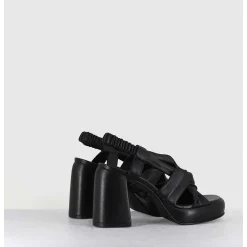 Sandales A Plateforme En Cuire Souple Noir - Aura Cloe Nero
