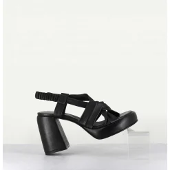 Sandales A Plateforme En Cuire Souple Noir - Aura Cloe Nero