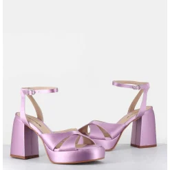 Sandales A Plateforme En Satin Lilas - Teri Raso Lilla