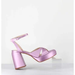 Sandales A Plateforme En Satin Lilas - Teri Raso Lilla