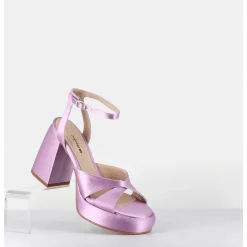 Sandales A Plateforme En Satin Lilas - Teri Raso Lilla