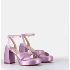 Sandales A Plateforme En Satin Lilas - Teri Raso Lilla
