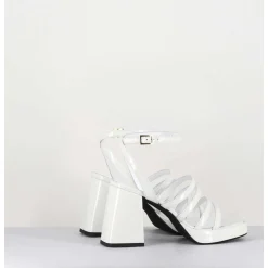 Sandales A Plateforme Multi-Brides Vernis Blanc - Sun Vernice Bianco