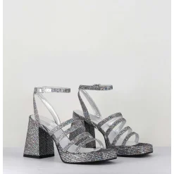 Sandales A Plateforme Multi-Brides Disco Print - Sun Luna Argento