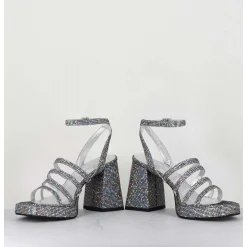 Sandales A Plateforme Multi-Brides Disco Print - Sun Luna Argento