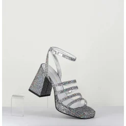 Sandales A Plateforme Multi-Brides Disco Print - Sun Luna Argento