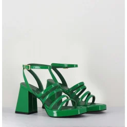 Sandales A Plateforme Multi-Brides Vernis Vert - Sun Vernice Verde