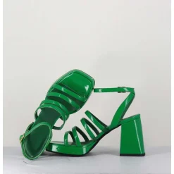Sandales A Plateforme Multi-Brides Vernis Vert - Sun Vernice Verde