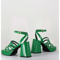 Sandales A Plateforme Multi-Brides Vernis Vert - Sun Vernice Verde