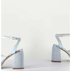 Sandales A Plateforme Satin & Jean Bleu - Tera Raso Cielo