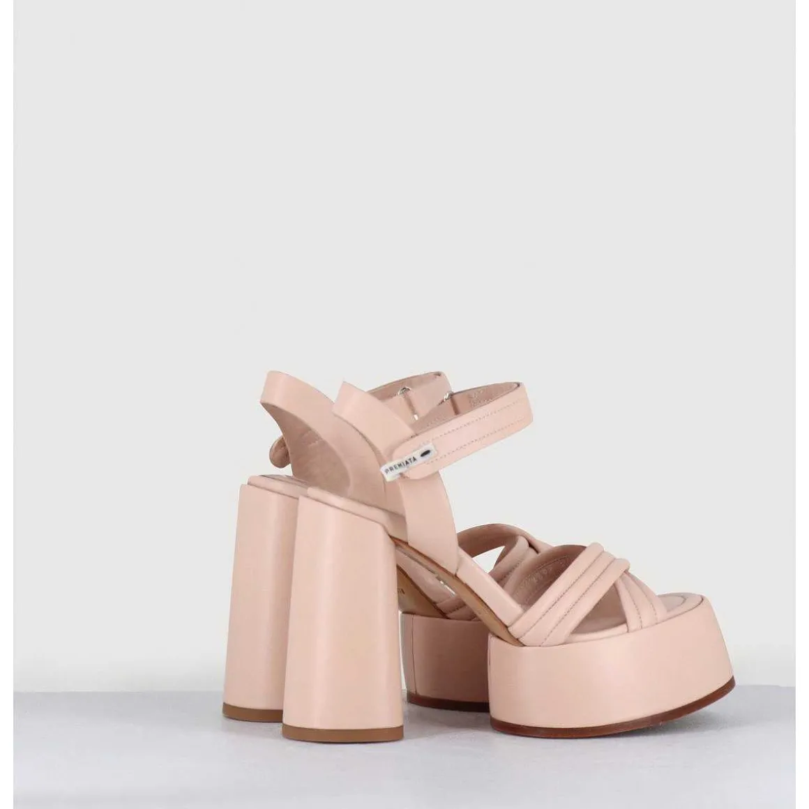 Sandales A Plateforme Talon Haut En Cuir Nude - M6495 Nappa Nude