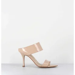 Sandales A Talon En Cuir Vernis Nude - Mj1089 Vernice Nudo