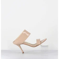 Sandales A Talon En Cuir Vernis Nude - Mj1089 Vernice Nudo