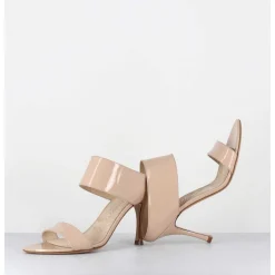 Sandales A Talon En Cuir Vernis Nude - Mj1089 Vernice Nudo