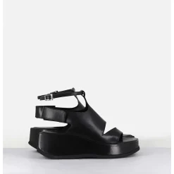 Sandales Asymetriques En Cuir Noir & Semelle Bloc Legere - Gala2 Buffy Nero