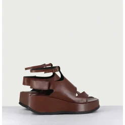 Sandales Asymetriques En Cuir Chocolat & Semelle Bloc Legere - Gala1 Trill Choco