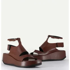 Sandales Asymetriques En Cuir Chocolat & Semelle Bloc Legere - Gala1 Trill Choco